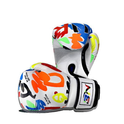 Colorful boxing gloves with brand logo 