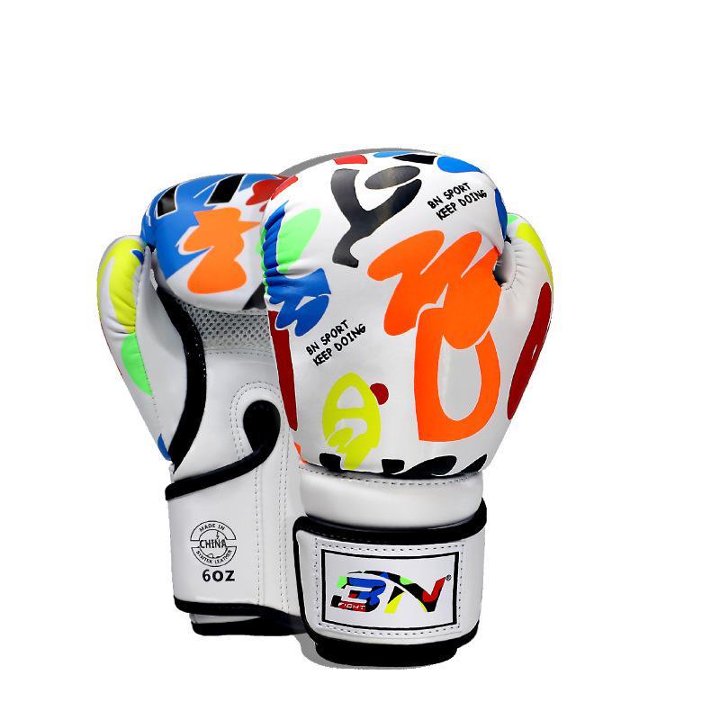 Colorful boxing gloves with brand logo 