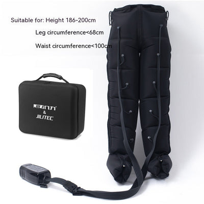 Black inflatable leg support with carrying case on a white background