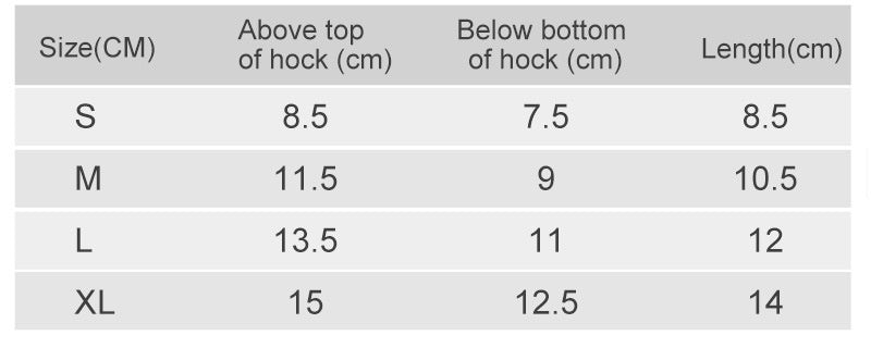 Table displaying shoe size measurements in centimeters
