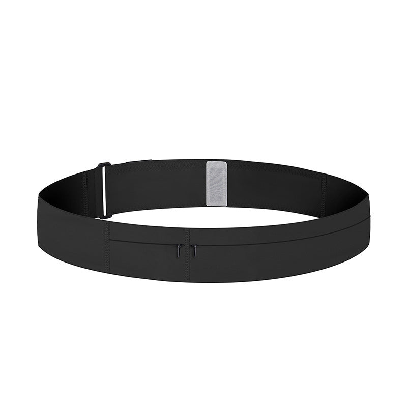 Black belt with a reflective strip on a white background