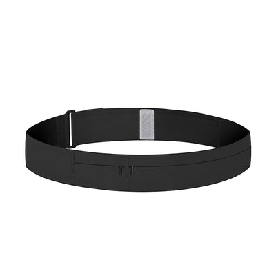 Black belt with a reflective strip on a white background